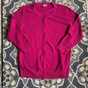Fuschia Textured Cardigan